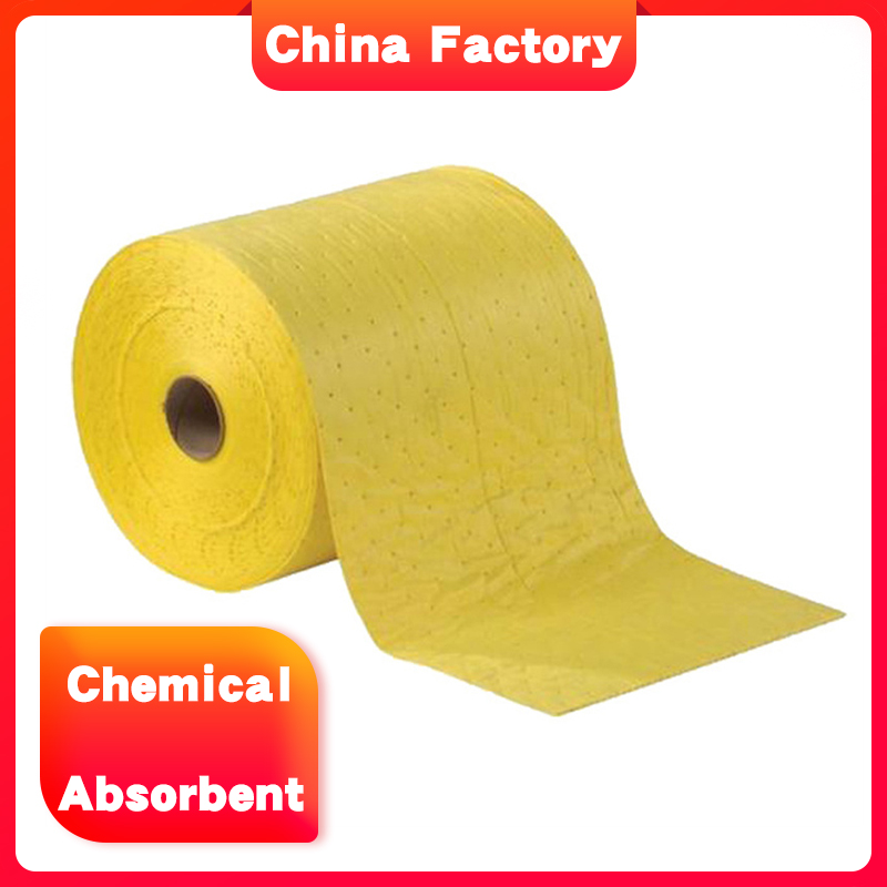 water surface cloth hazardous absorber roll in the lab spill