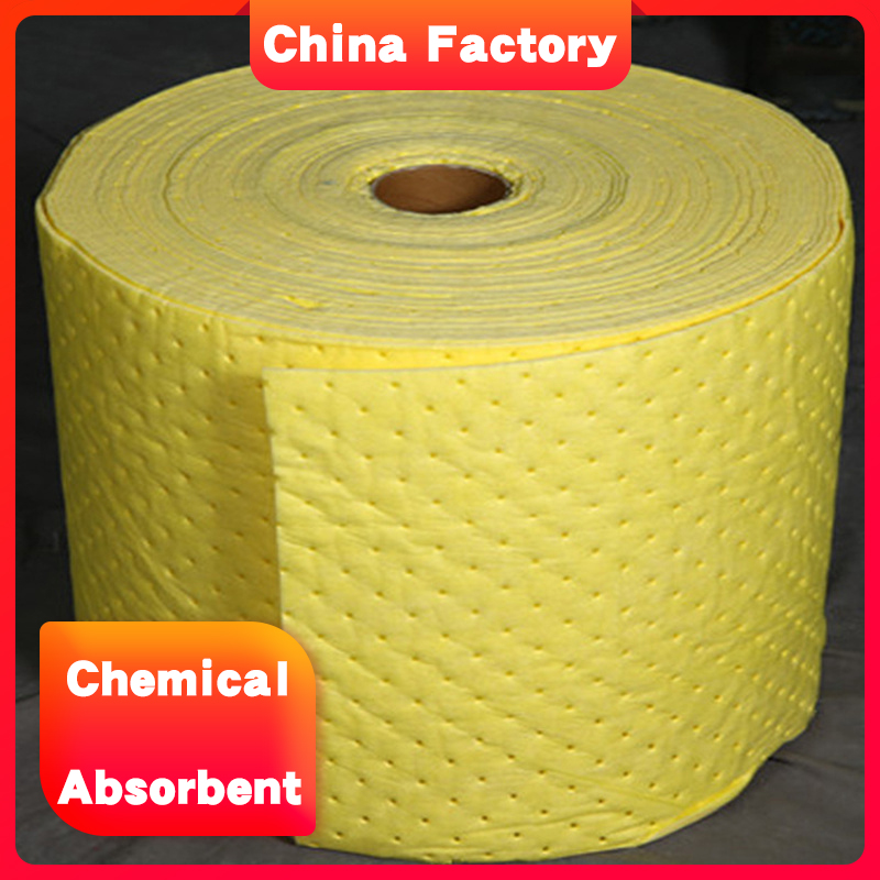 Super Absorbent hydrofluoric acid chemical absorbent roll for clean liquid spill
