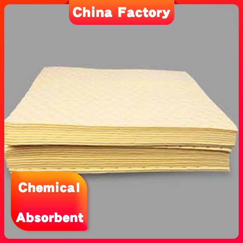Manufacturer solidifying liguid chemical absorber sheet for laboratory spill