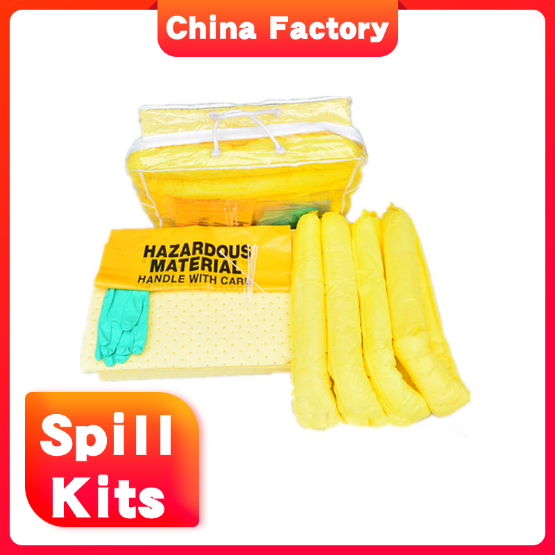 Low cost shoulder bag hazmat spill kit for factory spill