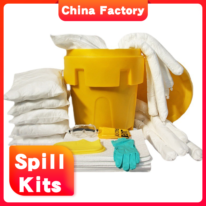 Safe and convenient 15 litre bin spill kit for Maritime oil spill emergency rescue