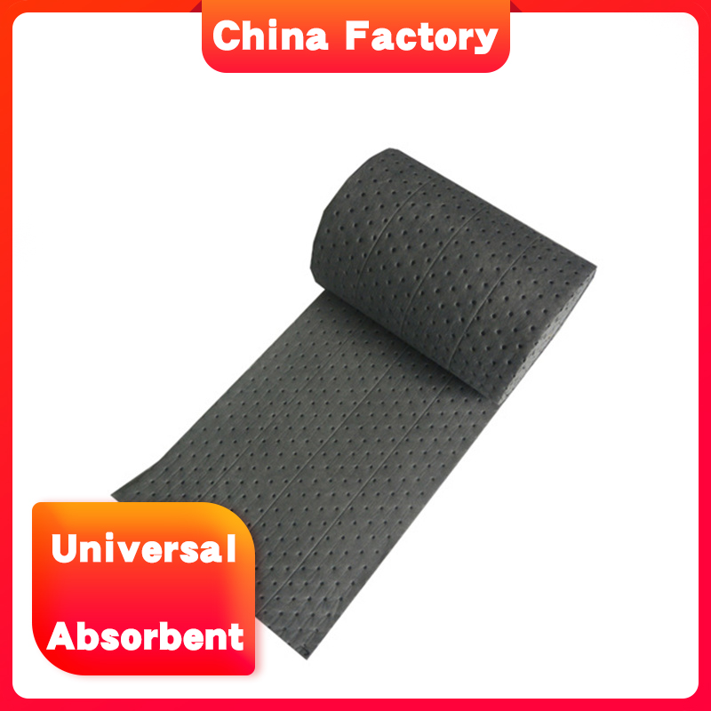 Economical heavy-duty universal absorbent roll for factory spill leakage