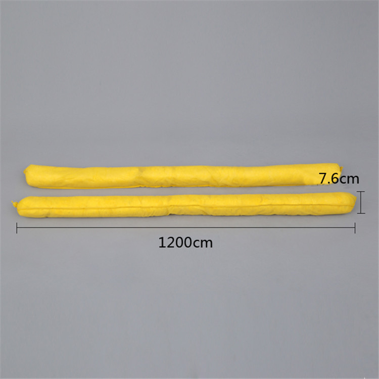 High absorbency yellow hazardous absorb boom for control the liquid leak