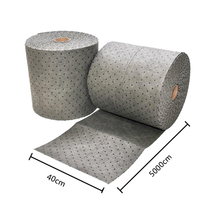 Efficiency 100% PP fabrics universal sorbent roll for lab safety spill leakage