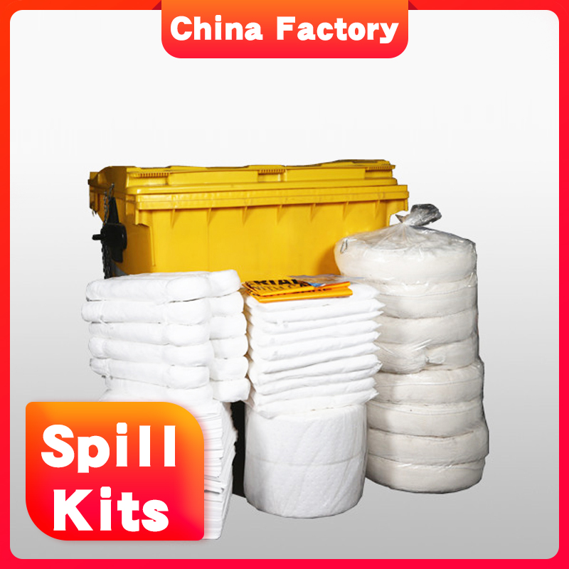 Large Absorbent Capacity wheelie bins bin spill kit for Oil spill in oil depot
