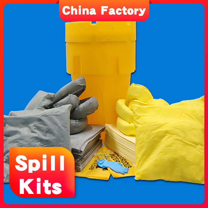 Environmental Products wheelie bins hazmat spill kit on lab bench spill
